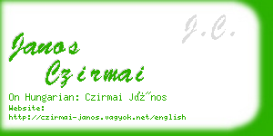 janos czirmai business card